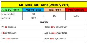 penggunaan ordinary verb dari do,does,did,done