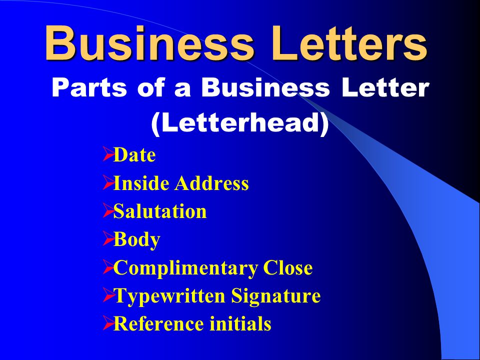 Bagian Bagian Dari Surat Bisnis Parts Of Business Letter